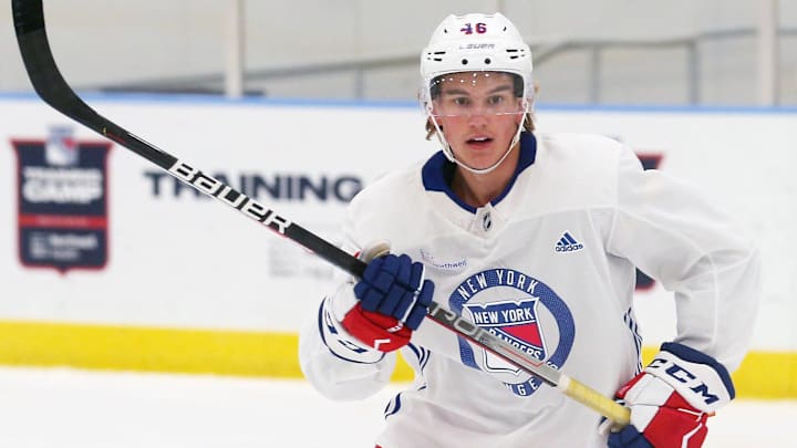 Brody Lamb takes part in the Rangers Prospect Development Camp at the Rangers Training facility in Tarrytown July 12, 2022.

Rangers Development Camp