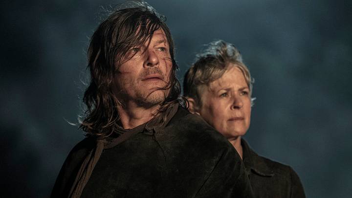Norman Reedus as Daryl Dixon and Melissa McBride as Carol Peletier in The Walking Dead: Daryl Dixon Season 3, Episode 7