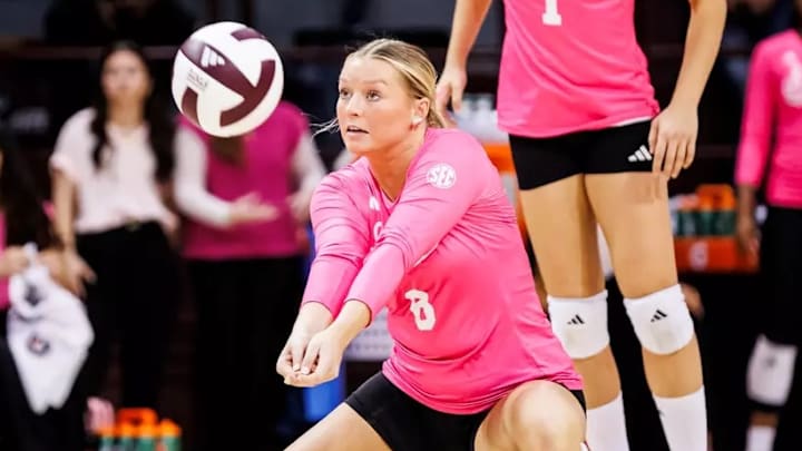 Mississippi State Defensive Specialist Mary Neal (#8) during the match between the Ole Miss Rebels and the Mississippi State Bulldogs at the Newell-Grissom Building in Starkville, MS. 