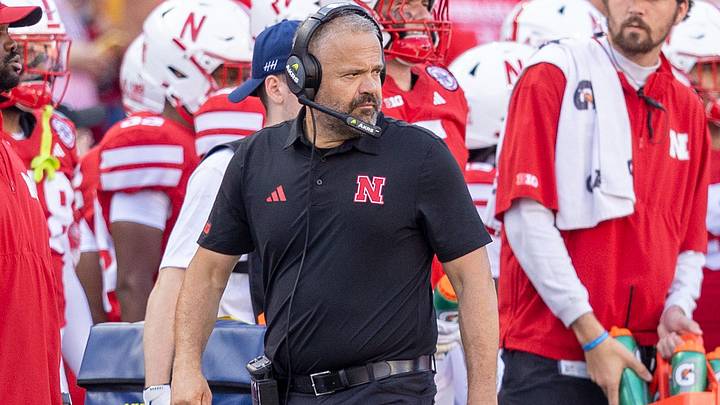 Nebraska coach Matt Rhule patrols the sideline against Michigan. Nebraska coach Matt Rhule patrols the sideline against Michigan.