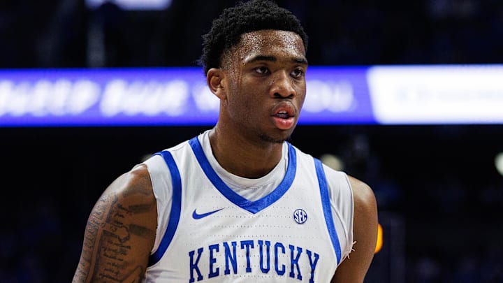 Dec 23, 2025; Lexington, Kentucky, USA; Kentucky Wildcats forward Brandon Garrison (10) walks off the court after the game against the Bellarmine Knights at Rupp Arena at Central Bank Center. Mandatory Credit: Jordan Prather-Imagn Images Dec 23, 2025; Lexington, Kentucky, USA; Kentucky Wildcats forward Brandon Garrison (10) walks off the court after the game against the Bellarmine Knights at Rupp Arena at Central Bank Center. Mandatory Credit: Jordan Prather-Imagn Images