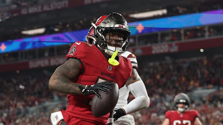 Tampa Bay Buccaneers running back Bucky Irving makes a touchdown catch against Washington Commanders. Tampa Bay Buccaneers running back Bucky Irving makes a touchdown catch against Washington Commanders.