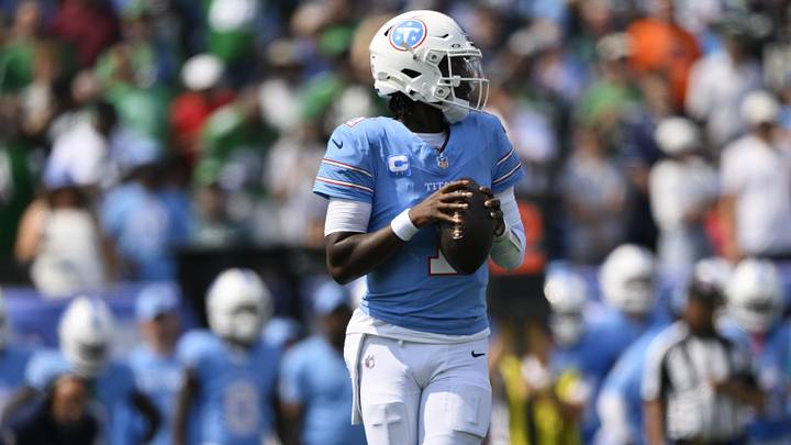 Sep 20, 2026; Nashville, Tennessee, USA; Tennessee Titans quarterback Cam Ward (1) looks to pass the ball during the first quarter at Nissan Stadium. Mandatory Credit: Steve Roberts-Imagn Images Sep 20, 2026; Nashville, Tennessee, USA; Tennessee Titans quarterback Cam Ward (1) looks to pass the ball during the first quarter at Nissan Stadium. Mandatory Credit: Steve Roberts-Imagn Images