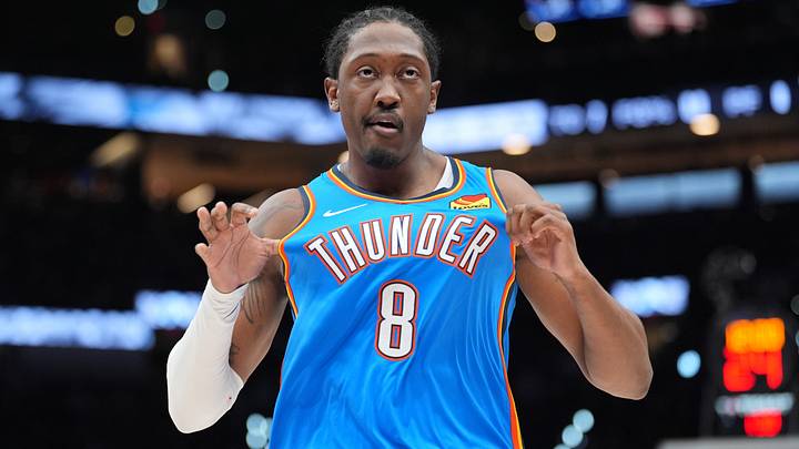 Oct 20, 2026; San Antonio, Texas, USA; Oklahoma City Thunder guard Jalen Williams (8) looks to the fans in the first half against the San Antonio Spurs at Frost Bank Center. Mandatory Credit: Daniel Dunn-Imagn Images Oct 20, 2026; San Antonio, Texas, USA; Oklahoma City Thunder guard Jalen Williams (8) looks to the fans in the first half against the San Antonio Spurs at Frost Bank Center. Mandatory Credit: Daniel Dunn-Imagn Images