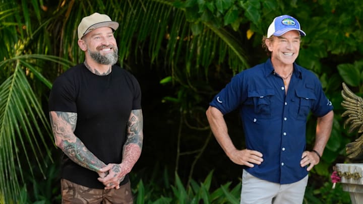 “Knife to the Heart” – Castaways help pass the time on their beach by hosting the “Survivor 50 Talent Show”. Another boomerang idol is discovered, and players must decide whether to send it to an ally or an adversary. Then, the biggest reward of the season is on the line as tribes compete for immunity and a special afternoon with country music star and SURVIVOR superfan, Zac Brown, on SURVIVOR 50. Photo: Robert Voets/CBS ©2025 CBS Broadcasting, Inc. All Rights Reserved.