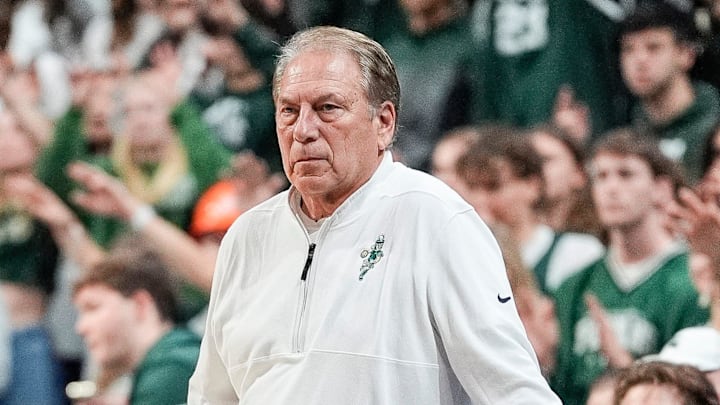 Michigan State head coach Tom Izzo watches a play against Bowling Green during the first half at Breslin Center in East Lansing on Saturday, Nov. 16, 2024.
