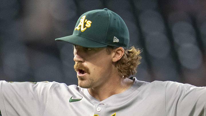 Aug 20, 2025; Minneapolis, Minnesota, USA; Athletics pitcher Tyler Ferguson (44) celebrates after defeating the Minnesota Twins at Target Field. Mandatory Credit: Jesse Johnson-Imagn Images Aug 20, 2025; Minneapolis, Minnesota, USA; Athletics pitcher Tyler Ferguson (44) celebrates after defeating the Minnesota Twins at Target Field. Mandatory Credit: Jesse Johnson-Imagn Images