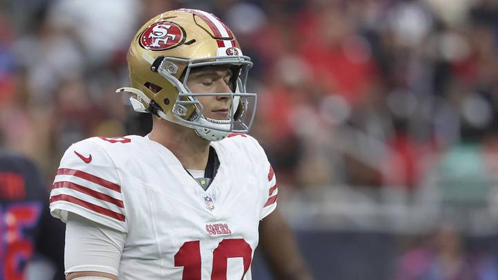 San Francisco 49ers quarterback Mac Jones (10)