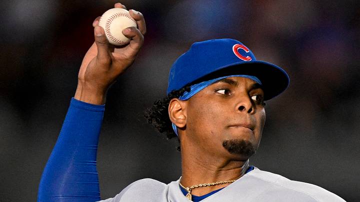 May 9, 2026; Arlington, Texas, USA; Chicago Cubs starting pitcher Edward Cabrera (30) pitches against the Texas Rangers during the third inning at Globe Life Field. Mandatory Credit: Jerome Miron-Imagn Images May 9, 2026; Arlington, Texas, USA; Chicago Cubs starting pitcher Edward Cabrera (30) pitches against the Texas Rangers during the third inning at Globe Life Field. Mandatory Credit: Jerome Miron-Imagn Images