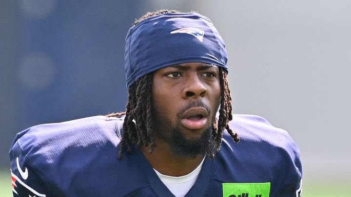 Jul 28, 2026; Foxborough, MA, USA; New England Patriots linebacker Quintayvious Hutchins (45) walks to practice for training camp at Gillette Stadium. Mandatory Credit: Eric Canha-Imagn Images Jul 28, 2026; Foxborough, MA, USA; New England Patriots linebacker Quintayvious Hutchins (45) walks to practice for training camp at Gillette Stadium. Mandatory Credit: Eric Canha-Imagn Images