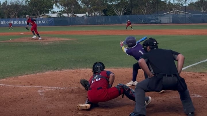 Chaminade-Madonna lefty Spencer Krasner gets another strikeout against True North Classical Academy. The Lions move up to 12th in the latest state Florida High School Baseball Top 25 Rankings.