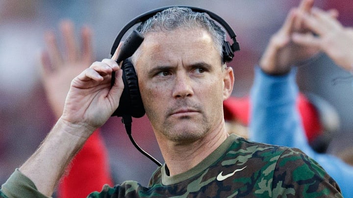 Florida State Seminoles head coach Mike Norvell watches as his players take the field. The Florida State Seminoles lost to the North Carolina State Wolfpack 14-28 Saturday, Nov. 6, 2021.

Fsu V Nc State1072
