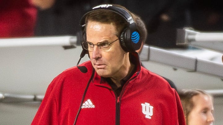 Indiana coach Curt Cignetti paces the sideline during the National Championship at Hard Rock Stadium in Miami Gardens on Monday, Jan. 19, 2026.