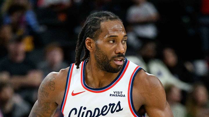 Los Angeles Clippers forward Kawhi Leonard runs on the court during the second half. Los Angeles Clippers forward Kawhi Leonard runs on the court during the second half.