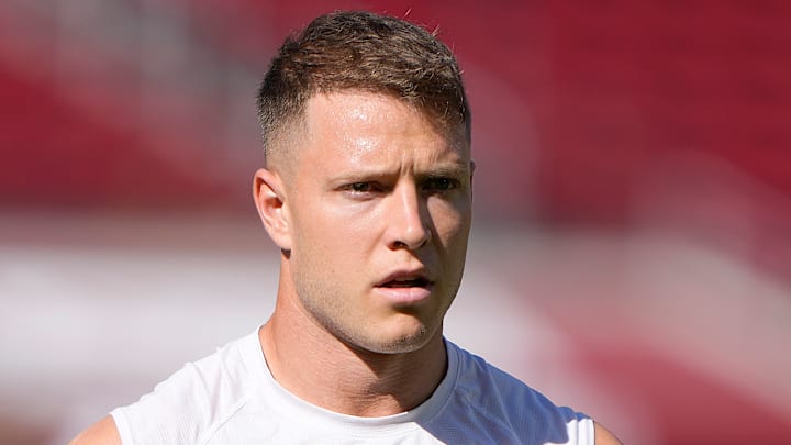 Former Carolina Panthers running back Christian McCaffrey Former Carolina Panthers running back Christian McCaffrey