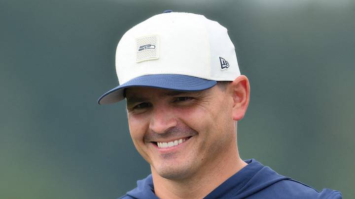 Seattle Seahawks head coach Mike Macdonald during training camp