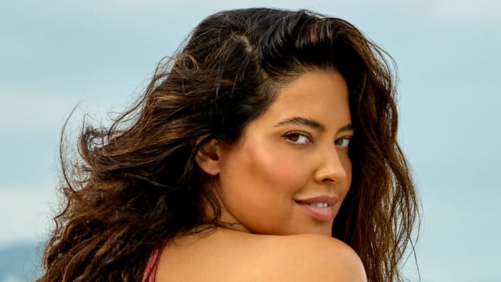 Denise Bidot was photographed by Yu Tsai in Jamaica. Swimsuit by Zimmermann.