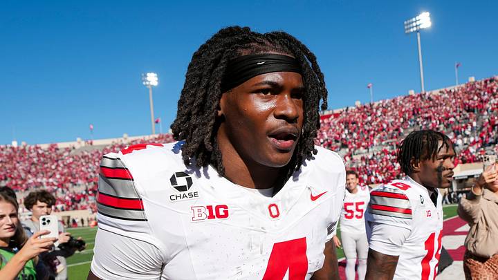 Ohio State Buckeyes wide receiver Jeremiah Smith (4) leaves the field following the NCAA football game against the Indiana Hoosiers at Memorial Stadium Stadium in Bloomington, Ind. on Oct. 17, 2026 Ohio State Buckeyes wide receiver Jeremiah Smith (4) leaves the field following the NCAA football game against the Indiana Hoosiers at Memorial Stadium Stadium in Bloomington, Ind. on Oct. 17, 2026