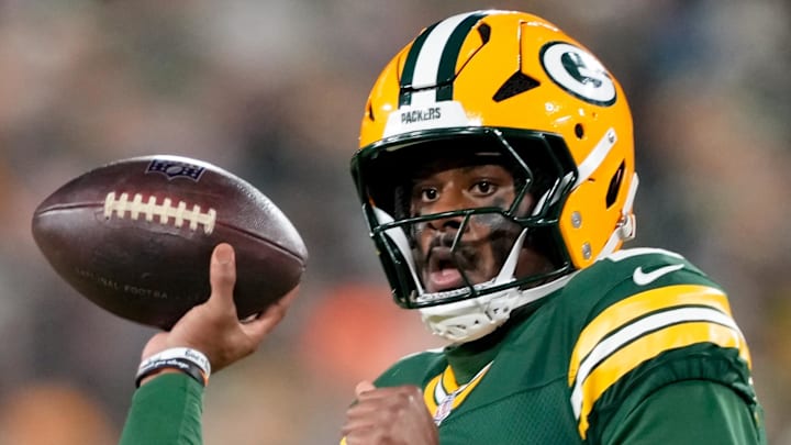 Green Bay Packers quarterback Malik Willis (2) throws a pass during the third quarter against the Baltimore Ravens at Lambeau Field.