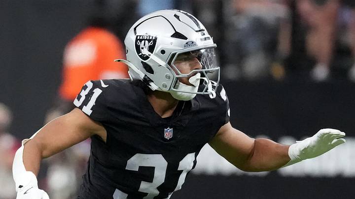 Aug 13, 2026; Paradise, Nevada, USA; Las Vegas Raiders safety Treydan Stukes (31) against the Arizona Cardinals in the first half at Allegiant Stadium. Mandatory Credit: Kirby Lee-Imagn Images Aug 13, 2026; Paradise, Nevada, USA; Las Vegas Raiders safety Treydan Stukes (31) against the Arizona Cardinals in the first half at Allegiant Stadium. Mandatory Credit: Kirby Lee-Imagn Images