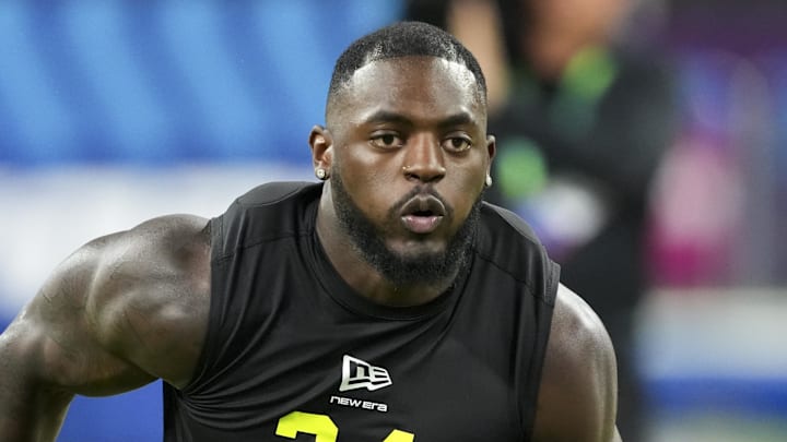Former Auburn defensive lineman Keyron Crawford during the NFL Scouting Combine.