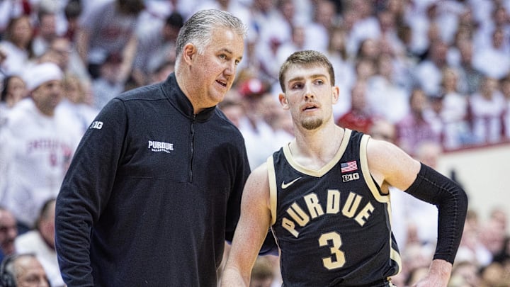Purdue Boilermakers head coach Matt Painter and guard Braden Smith (3) Purdue Boilermakers head coach Matt Painter and guard Braden Smith (3)