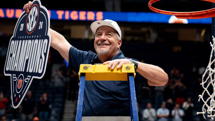 Bruce Pearl led the Auburn Tigers to an SEC Tournament Championship in 2024. Bruce Pearl led the Auburn Tigers to an SEC Tournament Championship in 2024.