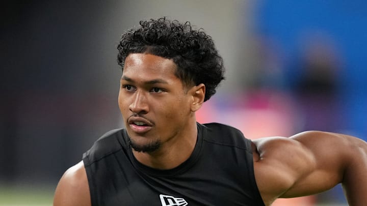 San Diego State defensive back Chris Johnson during the NFL Scouting Combine San Diego State defensive back Chris Johnson during the NFL Scouting Combine