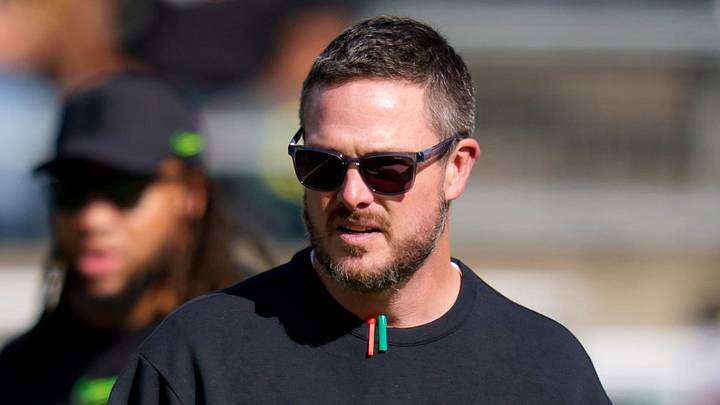 Oregon head coach Dan Lanning walks the field before the game as the Oregon Ducks host the UCLA Bruins on Oct. 10, 2026, at Autzen Stadium in Eugene, Oregon. Oregon head coach Dan Lanning walks the field before the game as the Oregon Ducks host the UCLA Bruins on Oct. 10, 2026, at Autzen Stadium in Eugene, Oregon.