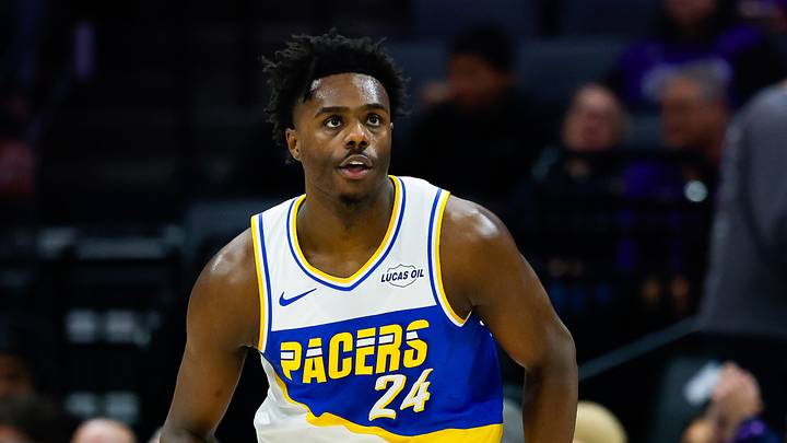 Mar 10, 2026; Sacramento, California, USA; Indiana Pacers guard Kobe Brown (24) reacts after scoring during the second quarter against the Sacramento Kings at Golden 1 Center. Mandatory Credit: Sergio Estrada-Imagn Images Mar 10, 2026; Sacramento, California, USA; Indiana Pacers guard Kobe Brown (24) reacts after scoring during the second quarter against the Sacramento Kings at Golden 1 Center. Mandatory Credit: Sergio Estrada-Imagn Images