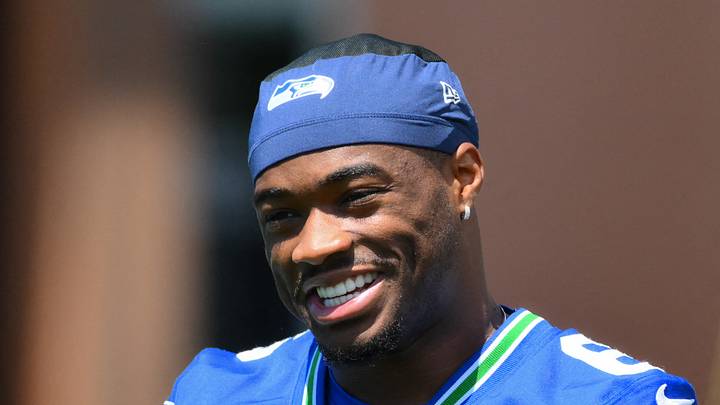 Seattle Seahawks quarterback Jalen Milroe during minicamp at Virginia Mason Athletic Center. Seattle Seahawks quarterback Jalen Milroe during minicamp at Virginia Mason Athletic Center.