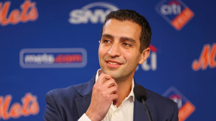 Mets president of baseball operations David Stearns addressed the media during his introductory press conference.