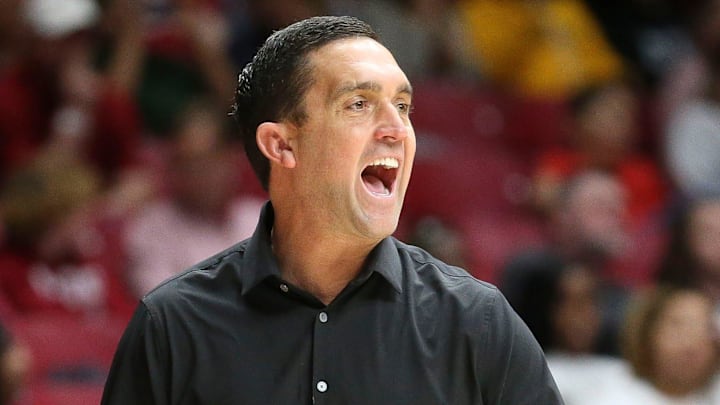 Mississippi State Bulldogs coach Sam Purcell yells to his team during a game with Alabama at Coleman Coliseum. Mississippi State Bulldogs coach Sam Purcell yells to his team during a game with Alabama at Coleman Coliseum.