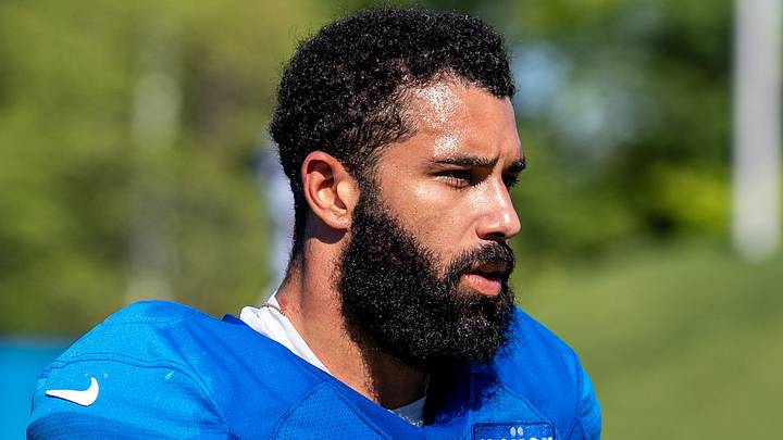 Detroit Lions running back Jacob Saylors (25). Detroit Lions running back Jacob Saylors (25).