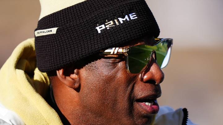 Nov 29, 2024; Boulder, Colorado, USA; Colorado Buffaloes head coach Deion Sanders before the game against the Oklahoma State Cowboys at Folsom Field. Nov 29, 2024; Boulder, Colorado, USA; Colorado Buffaloes head coach Deion Sanders before the game against the Oklahoma State Cowboys at Folsom Field.