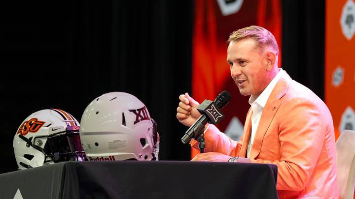 Oklahoma State head coach Eric Morris. Oklahoma State head coach Eric Morris.