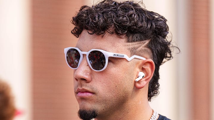 Sep 20, 2025; Lincoln, Nebraska, USA; Nebraska Cornhuskers quarterback Dylan Raiola (15) walks into the facilities before the game against the Michigan Wolverines at Memorial Stadium. Mandatory Credit: Dylan Widger-Imagn Images