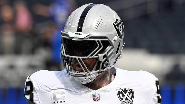 Oct 20, 2024; Inglewood, California, USA; Las Vegas Raiders defensive end Maxx Crosby (98) during pregame warmups before an NFL game against the Los Angeles Rams at SoFi Stadium. Mandatory Credit: Robert Hanashiro-Imagn Images Oct 20, 2024; Inglewood, California, USA; Las Vegas Raiders defensive end Maxx Crosby (98) during pregame warmups before an NFL game against the Los Angeles Rams at SoFi Stadium. Mandatory Credit: Robert Hanashiro-Imagn Images