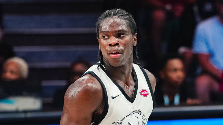 Arkansas Razorbacks guards Jordan Smith, Jr. celebrates following made basket in first half against The Bahamas National Team. Arkansas Razorbacks guards Jordan Smith, Jr. celebrates following made basket in first half against The Bahamas National Team.