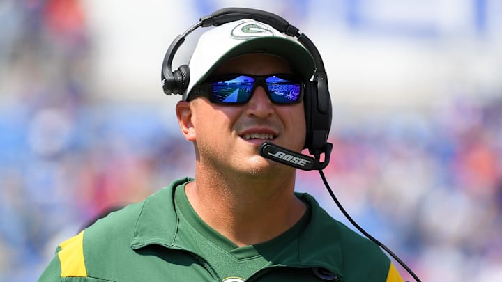 Green Bay Packers offensive line coach Adam Stenavich Green Bay Packers offensive line coach Adam Stenavich