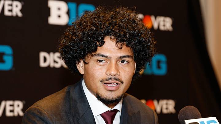 Jul 28, 2026; Chicago, IL, USA; USC student-athlete Jayden Maiava speaks during Media Days at Hilton Chicago. Mandatory Credit: Kamil Krzaczynski-Imagn Images Jul 28, 2026; Chicago, IL, USA; USC student-athlete Jayden Maiava speaks during Media Days at Hilton Chicago. Mandatory Credit: Kamil Krzaczynski-Imagn Images
