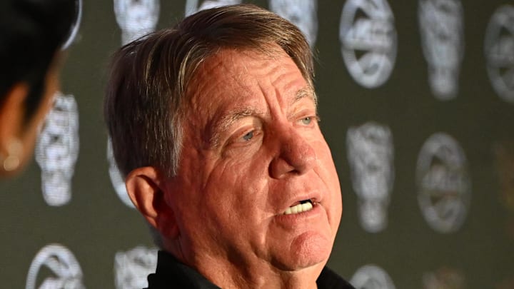 Oct 6, 2025; Charlotte, NC, USA; North Carolina State head coach Wes Moore answers questions from the media at The Hilton Charlotte Uptown. Mandatory Credit: William Howard-Imagn Images Oct 6, 2025; Charlotte, NC, USA; North Carolina State head coach Wes Moore answers questions from the media at The Hilton Charlotte Uptown. Mandatory Credit: William Howard-Imagn Images