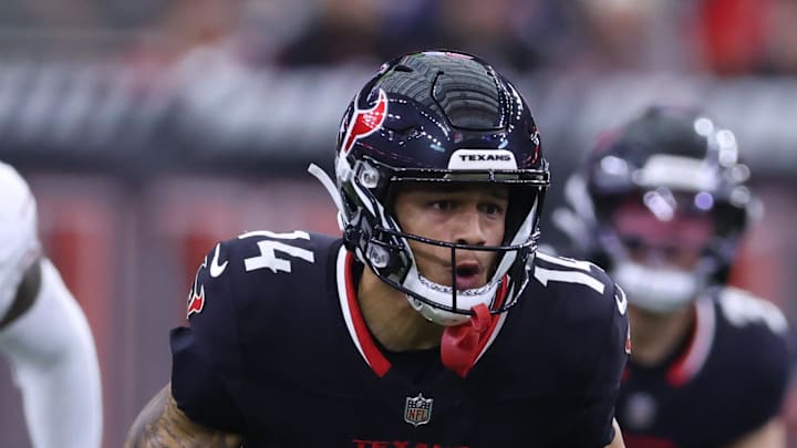 Houston Texans wide receiver Jaylin Noel runs for a gain during the fourth quarter against the Arizona Cardinals. Houston Texans wide receiver Jaylin Noel runs for a gain during the fourth quarter against the Arizona Cardinals.