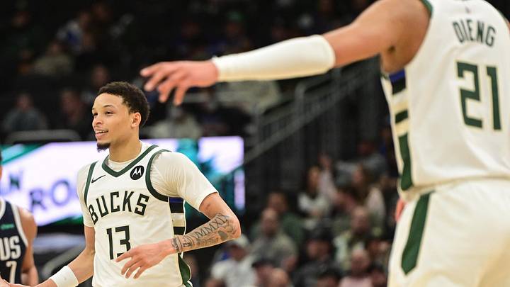 Mar 31, 2026; Milwaukee, Wisconsin, USA; Milwaukee Bucks guard Ryan Rollins (13) reacts after scoring a basket in the fourth quarter against the Dallas Mavericks at Fiserv Forum. Mandatory Credit: Benny Sieu-Imagn Images Mar 31, 2026; Milwaukee, Wisconsin, USA; Milwaukee Bucks guard Ryan Rollins (13) reacts after scoring a basket in the fourth quarter against the Dallas Mavericks at Fiserv Forum. Mandatory Credit: Benny Sieu-Imagn Images