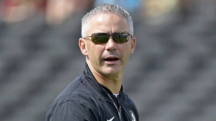Sep 6, 2025; Tallahassee, Florida, USA; Florida State Seminoles head coach Mike Norvell before the game against the East Texas A&M Lions at Doak S. Campbell Stadium. Mandatory Credit: Melina Myers-Imagn Images