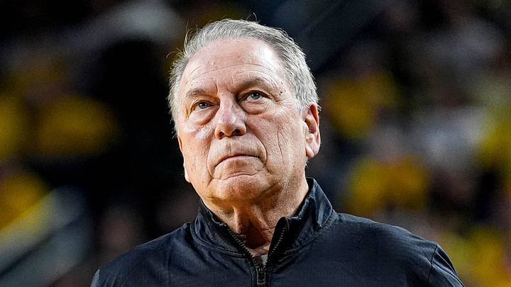 Michigan State head coach Tom Izzo looks on after a play against Michigan during the first half at Crisler Center in Ann Arbor on Sunday, March 8, 2026. Michigan State head coach Tom Izzo looks on after a play against Michigan during the first half at Crisler Center in Ann Arbor on Sunday, March 8, 2026.