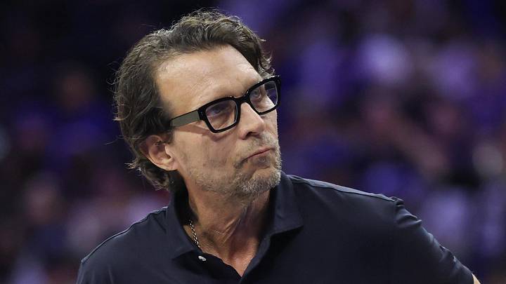 Atlanta Hawks head coach Quin Snyder looks on during the second quarter against the Philadelphia 76ers at Xfinity Mobile Arena on February 19, 2026. Atlanta Hawks head coach Quin Snyder looks on during the second quarter against the Philadelphia 76ers at Xfinity Mobile Arena on February 19, 2026.