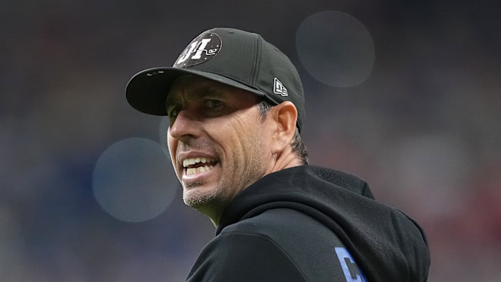 Shane Steichen of the Indianapolis Colts grimaces