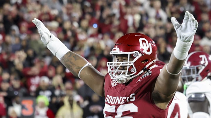 Oklahoma Sooners defensive lineman Gracen Halton reacts dduring a game against the Alabama Crimson Tide. Oklahoma Sooners defensive lineman Gracen Halton reacts dduring a game against the Alabama Crimson Tide.