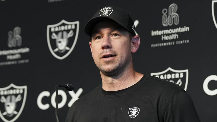 May 20, 2026; Henderson, NV, USA; Las Vegas Raiders head coach Klint Kubiak speaks during a news conference during organized team activities at Intermountain Health Performance Center. Mandatory Credit: Candice Ward-Imagn Images May 20, 2026; Henderson, NV, USA; Las Vegas Raiders head coach Klint Kubiak speaks during a news conference during organized team activities at Intermountain Health Performance Center. Mandatory Credit: Candice Ward-Imagn Images